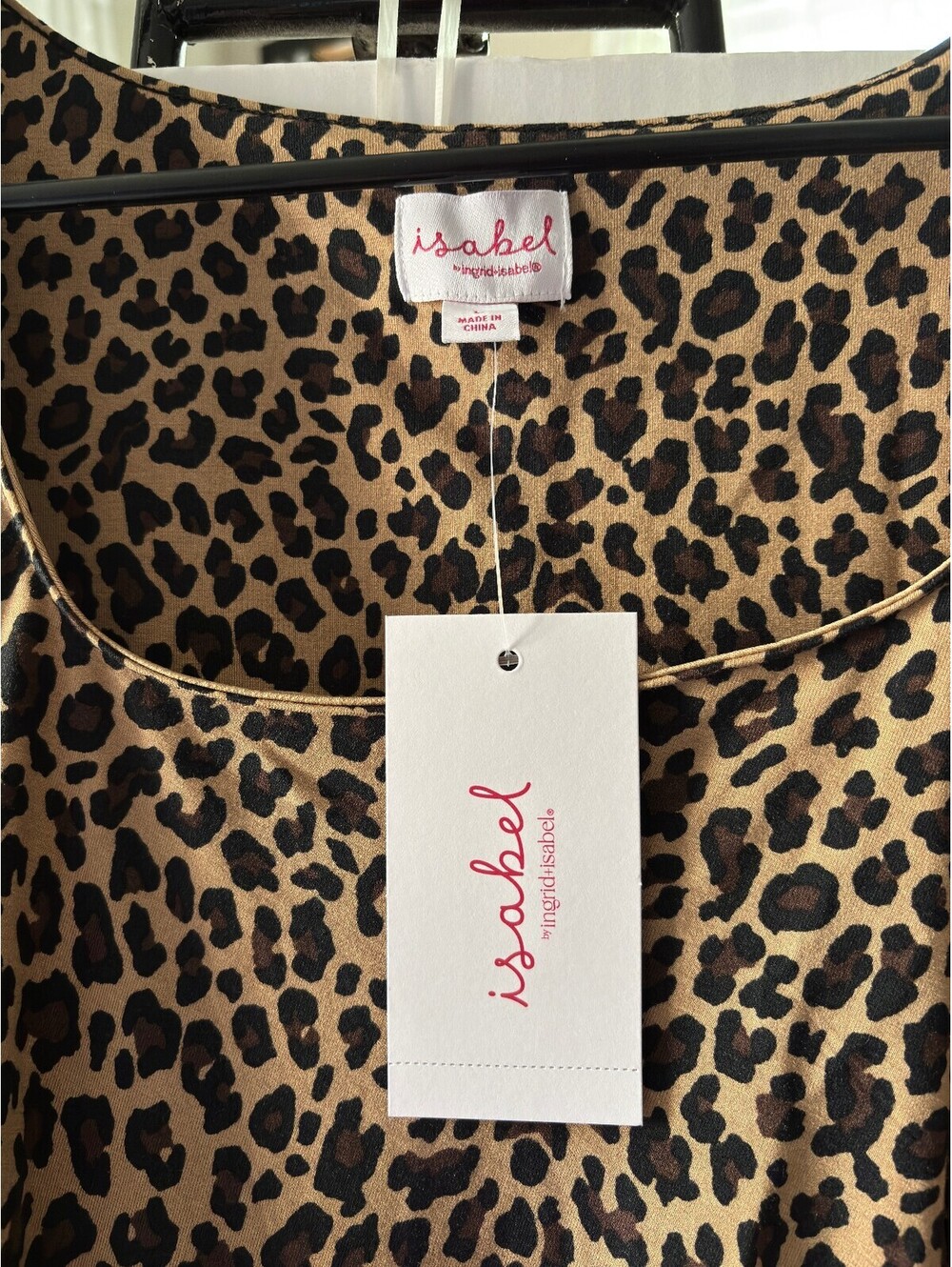 Isabel Leopard Print Long Sleeve Draped Dress size Large NWT - Picture 3 of 7